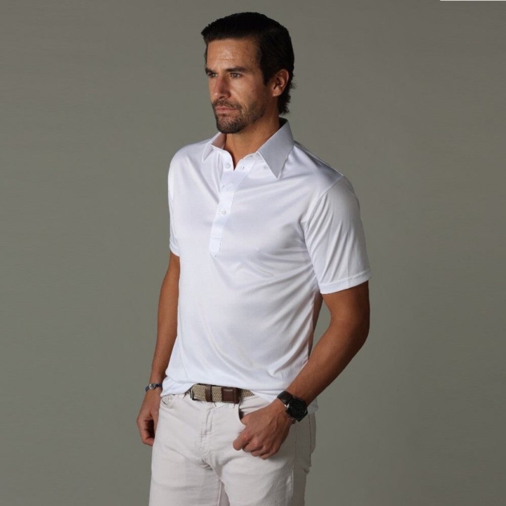 Collars & Co Men's XL Dress Collar Polo Shirt - White Short Sleeve